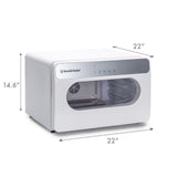 Dimensions of the Proofer Pro: 14.6" H × 22" D × 22" W.